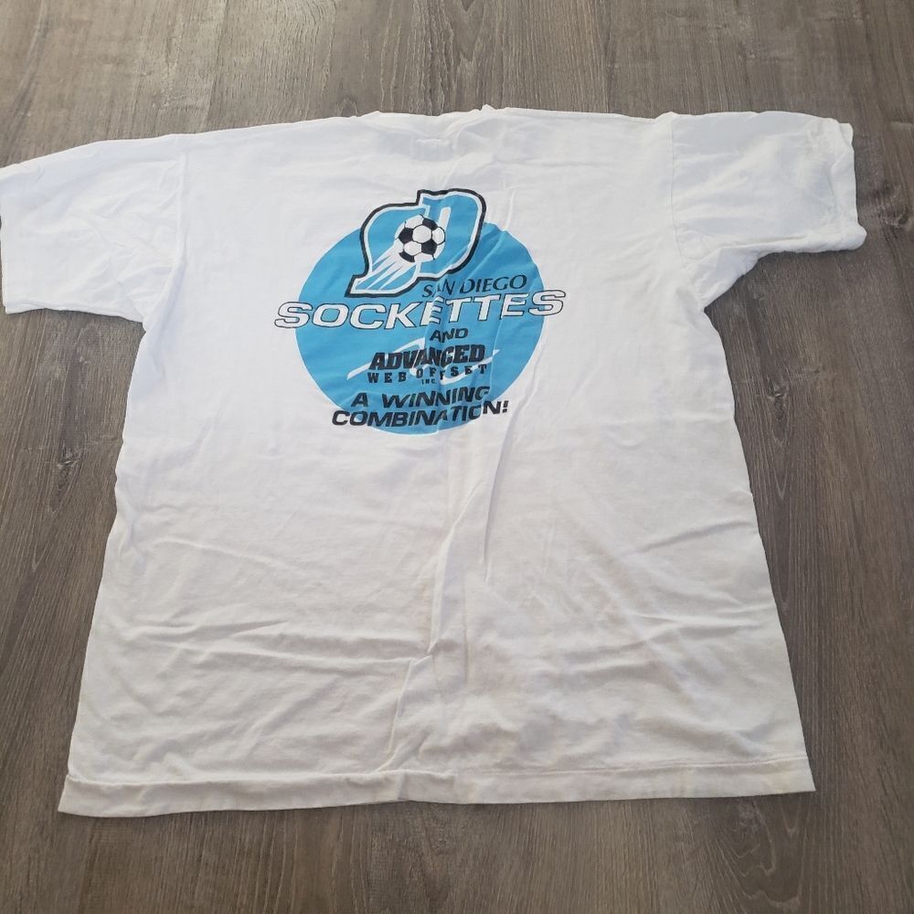 Vintage 1990s San Diego Sockers Sockettes Screen Stars Tag Size XL Promo Shirt